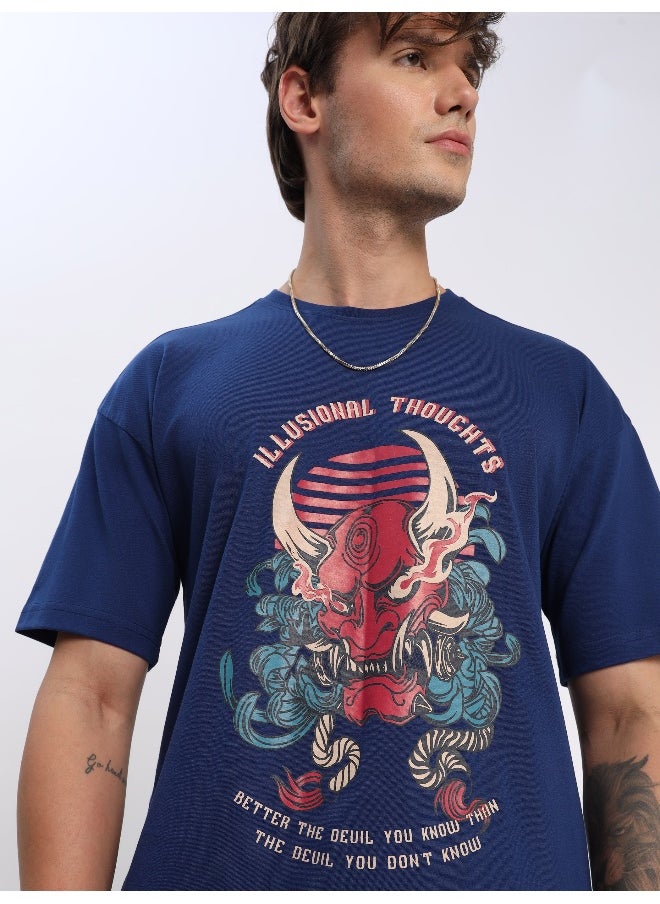 Beyoung Illusional Thoughts Printed Oversized T-shirt for Men  - Image 2