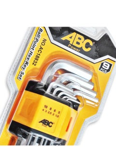 ABC Ball head Allen wrench set 9 pcs, works at angles up to 25 degrees with ease, made of durable, rust and corrosion resistant chrome vanadium steel (Cr-V), L-shaped design, designed to give you ease and precision even in the toughest angles  - Image 3