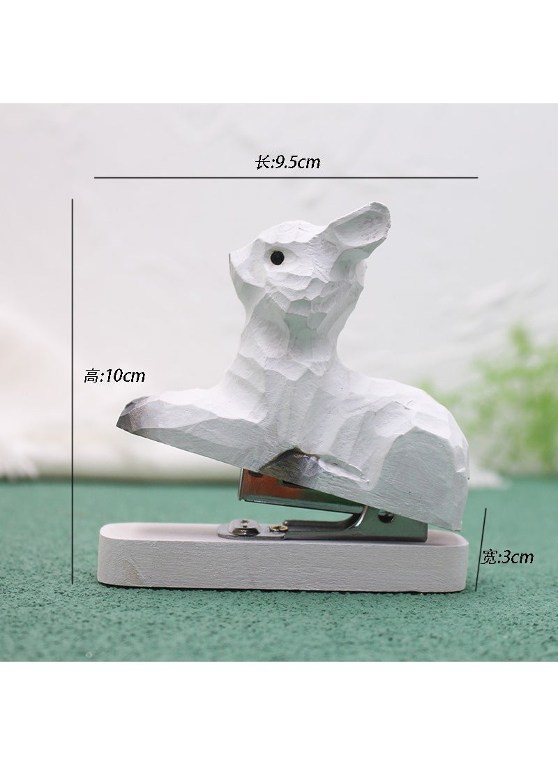 Generic Aoki Fan Handmade Wooden Animal Mini Stapler Office Creative Wooden Stationery Log Wooden Stapler Alpaca 