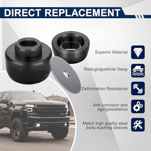 ATZTNUO 7-141 Body and Cab Mount Bushing Kit for 1999-2014 Chevy Silverado & GMC Sierra 1500/2500 2WD/4WD Body Cab Mounts with Mount Cushion Bolts 1999-2004 Replaces# 11516868 15704260 (Black) - Image 5