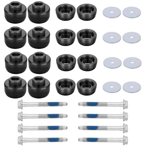 ATZTNUO 7-141 Body and Cab Mount Bushing Kit for 1999-2014 Chevy Silverado & GMC Sierra 1500/2500 2WD/4WD Body Cab Mounts with Mount Cushion Bolts 1999-2004 Replaces# 11516868 15704260 (Black) - Image 1