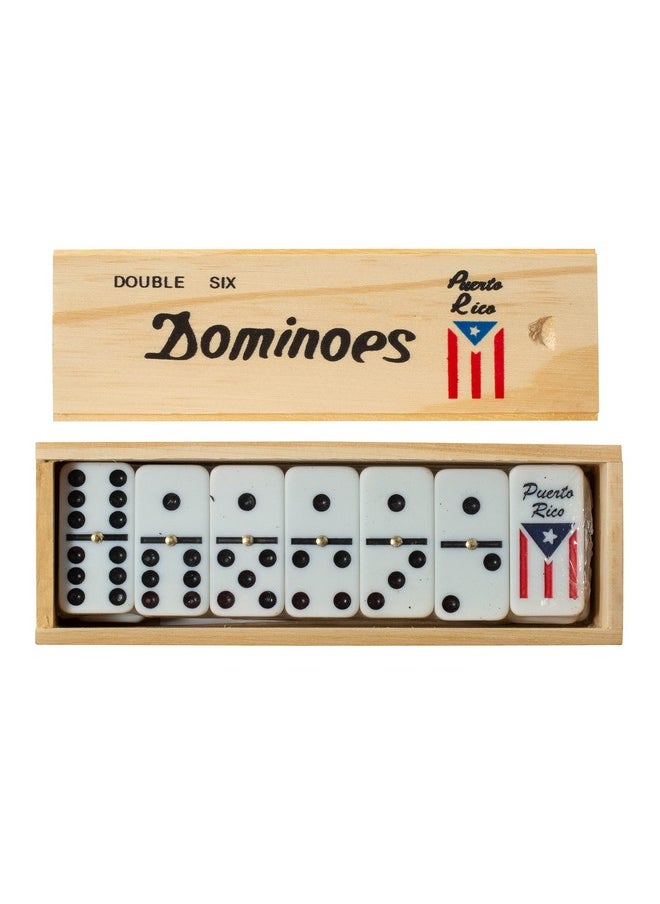 Artisan Owl Puerto Rico Double Six Dominoes Set With Puerto Rico Design On Dominoes (Flag)  - Image 2