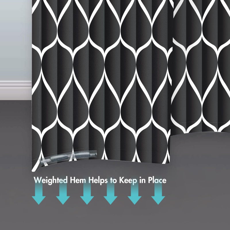Gelbchu Black 72 x 72 Inch Cloth Shower Curtain  Waterproof Design and Polyester  Quick-Drying  Heavy Duty Shower Curtains Set for Bathroom  Machine Washable with 12 Plastic Hooks - Image 4