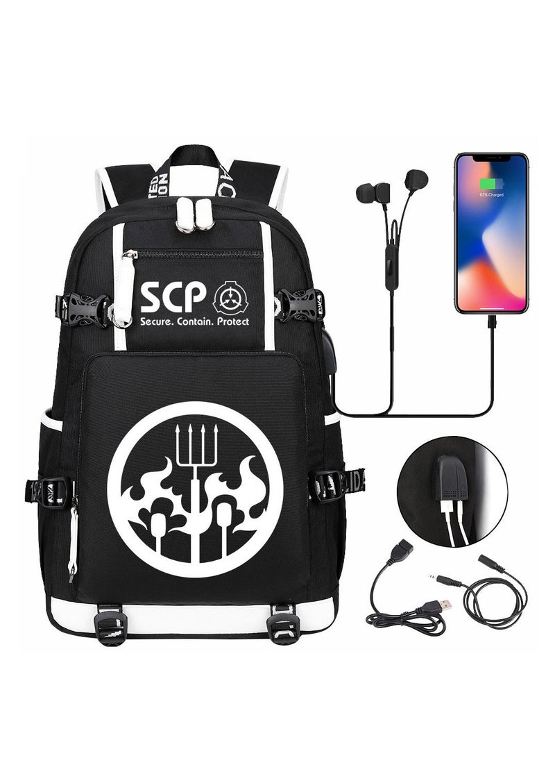 USB Print Youth Casual Travel Backpack