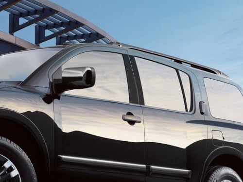 Rvinyl Pillar Post Pre Cut Window Trim Kits in Gloss Black Compatible with Nissan Armada 20052015 Adhesive Backs
