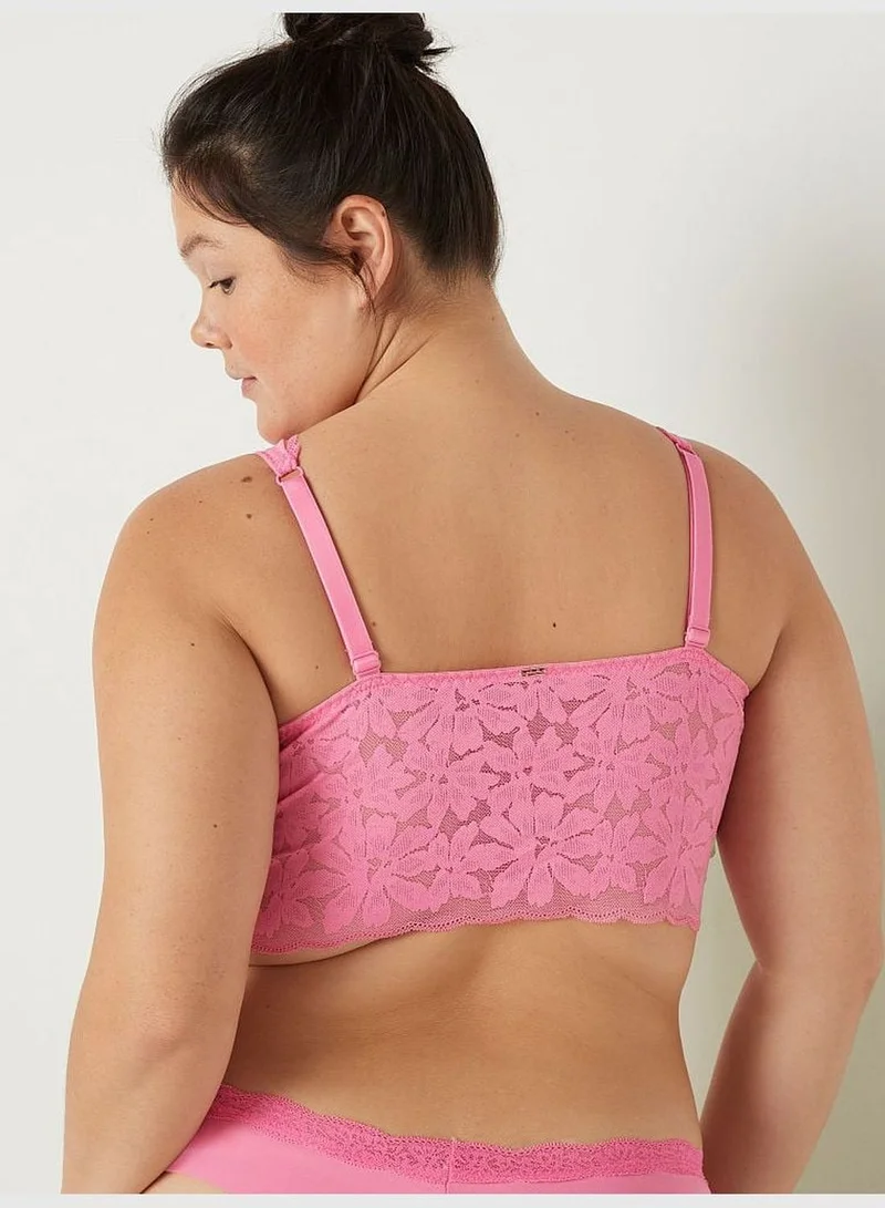 PINK Lace Lightly Lined Plunge Bralette