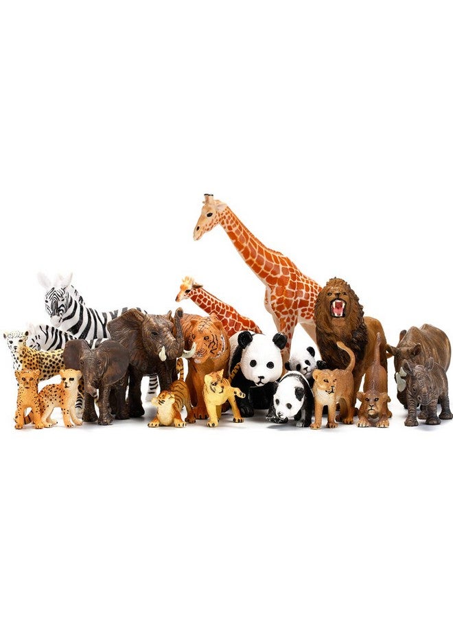 Kimicare 20 PCS Safari Animals Figures Toys, Realistic Plastic Animals Figurines, African Zoo Wild Jungle Animals Playset with Elephant, Giraffe, Lion, Tiger for Kids Party Supplies Cake Topper - Image 1