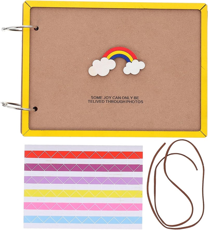 TOYANDONA Self-adhesive Photo Album Scrapbook Book Rainbow Cover DIY Family Picture Storage for Travel and Memory Keeping - Image 1