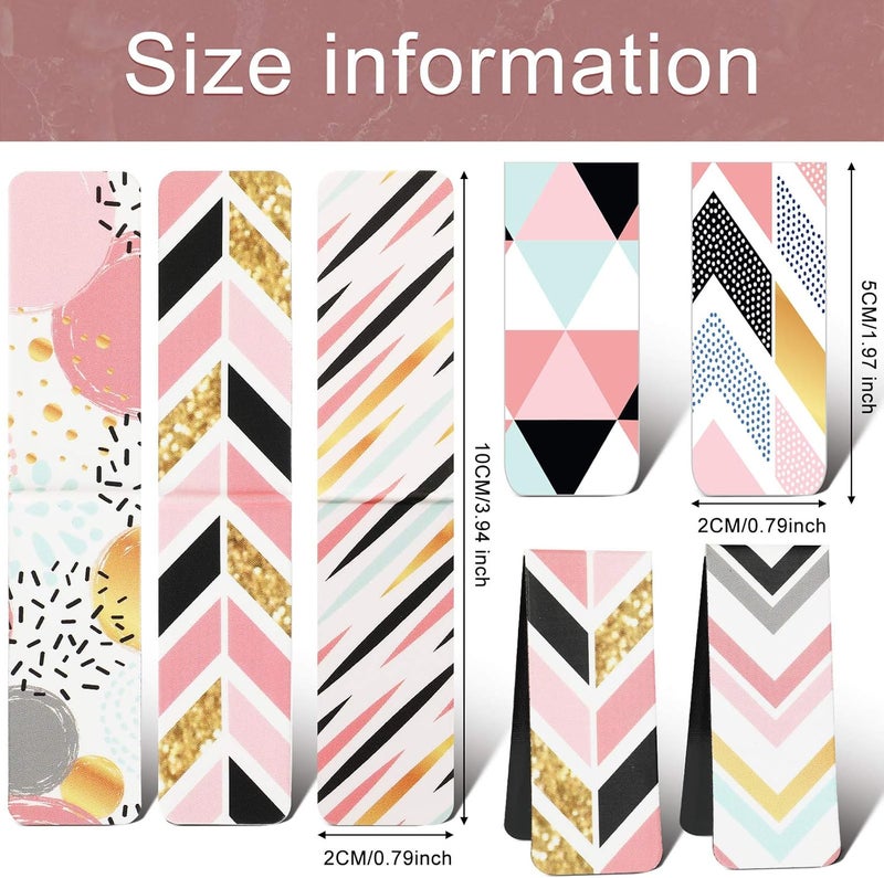klarako 24 Pieces Cute Magnetic Bookmarks Geometric Magnet Page Markers Page Clips Assorted Book Markers Set for Students Teachers School Home Office Supplies (Charming Color) - Image 2