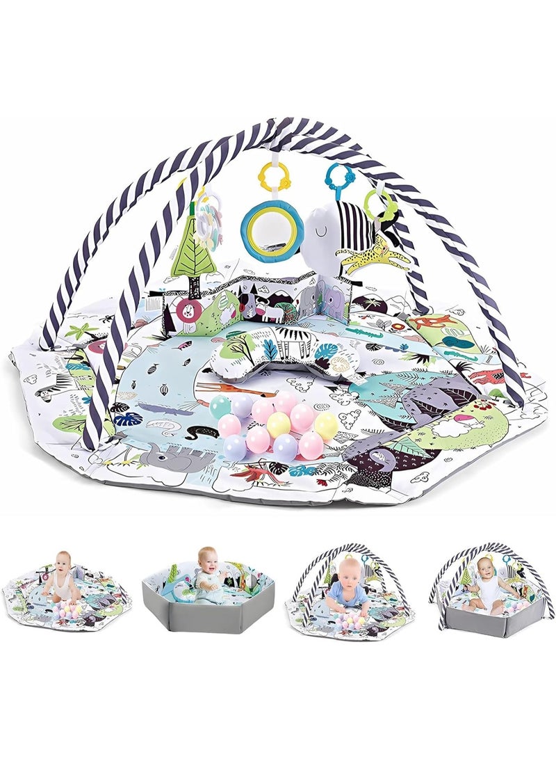 TAPIT Baby Play Gym & Activity Mat Washable Baby Activity Play Mat with 18 Balls Infant Play Mat & Sensory Development Mat for Toddler - Image 1