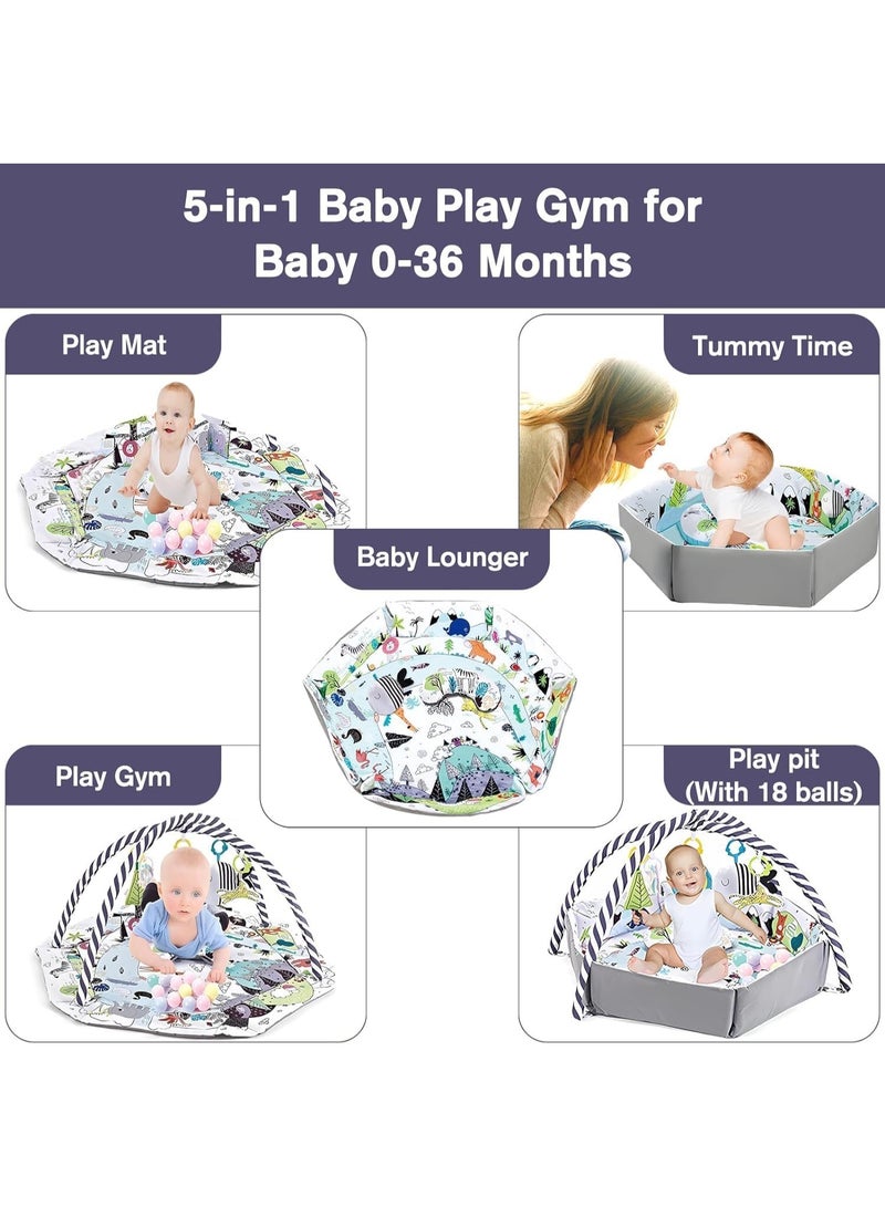 TAPIT Baby Play Gym & Activity Mat Washable Baby Activity Play Mat with 18 Balls Infant Play Mat & Sensory Development Mat for Toddler - Image 3