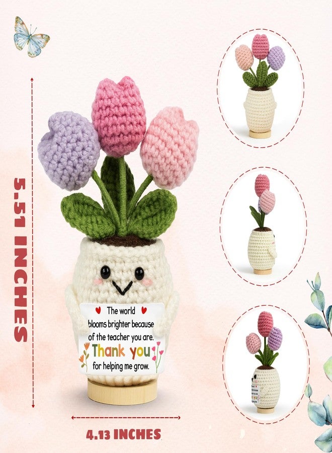 Lucagift Teacher Appreciation Gifts - Teacher Gifts for Women - Teachers Appreciation Week, Thank You Crochet for Teachers Women - Emotional Inspirational Positive Tulip Doll Toy Figure Crochet - Image 2