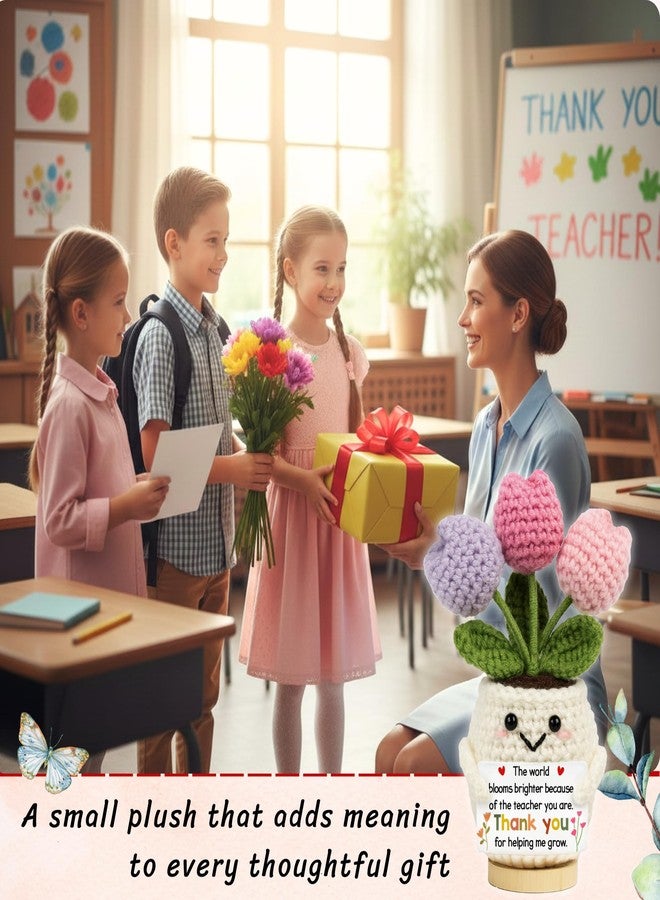 Lucagift Teacher Appreciation Gifts - Teacher Gifts for Women - Teachers Appreciation Week, Thank You Crochet for Teachers Women - Emotional Inspirational Positive Tulip Doll Toy Figure Crochet - Image 4
