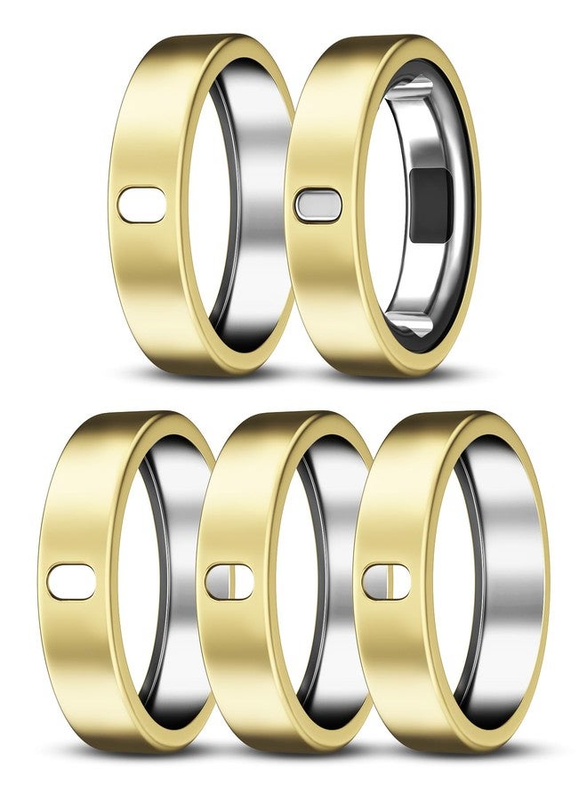 ZOOROO 5 Pack Cover Compatible with Oura Ring Gen 4/Oura Ring Gen 3/3 Horizon, Surport Charging with Cover on, Anti-Scratch TPU Protector for Women Men (Gold*5, Size 11) - Image 1