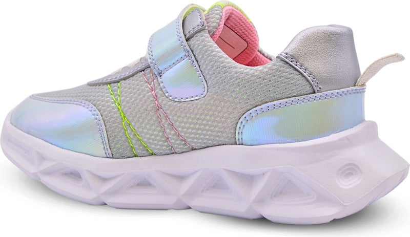 Kids A More Valeria Glitter Air Mesh and Vegan Leather Light Sole Girls Sneakers Ice Color  - Image 3