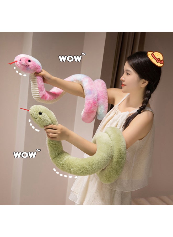 null - Year Of The Snake Mascot 2025 Doll Real Snake Plush Toy Zodiac Year Goods Rag Doll Annual Meeting Gift-Color:Colorful Snake-Height:180cm - Image 1