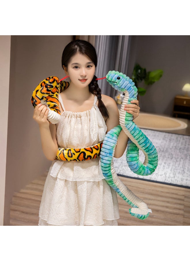 null - Year Of The Snake Mascot 2025 Doll Real Snake Plush Toy Zodiac Year Goods Rag Doll Annual Meeting Gift-Color:Colorful Snake-Height:180cm - Image 1