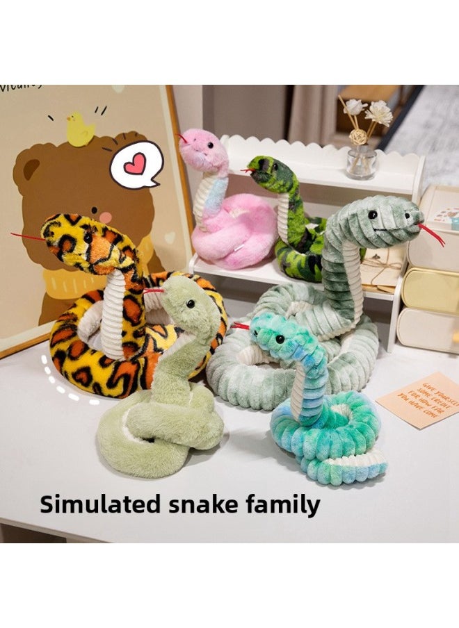 null - Year Of The Snake Mascot 2025 Doll Real Snake Plush Toy Zodiac Year Goods Rag Doll Annual Meeting Gift-Color:Colorful Snake-Height:180cm - Image 1