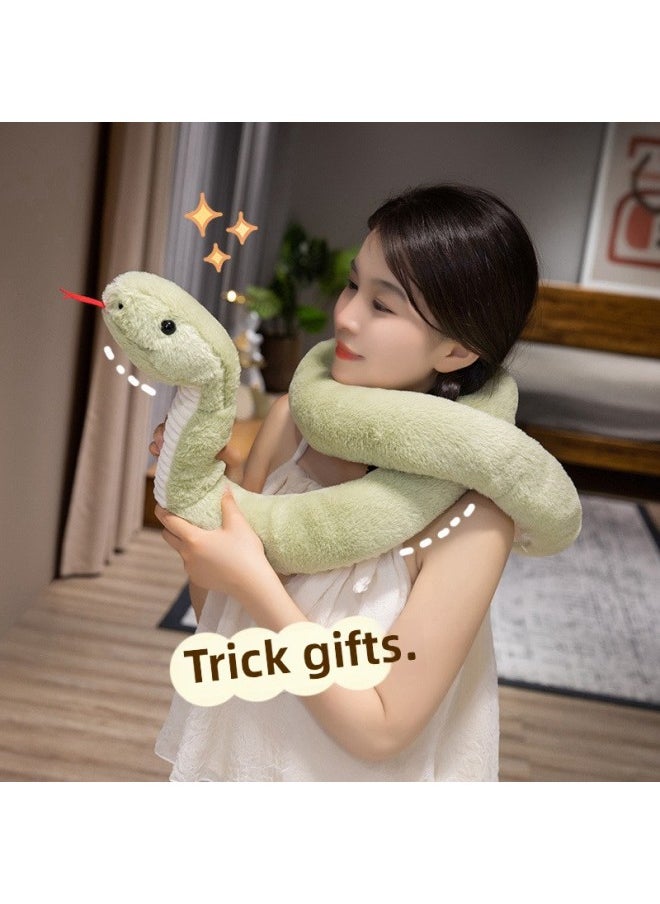 null - Year Of The Snake Mascot 2025 Doll Real Snake Plush Toy Zodiac Year Goods Rag Doll Annual Meeting Gift-Color:Colorful Snake-Height:180cm - Image 1
