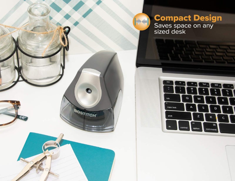 Bostitch Office Personal Electric Pencil Sharpener, Powerful Stall-Free Motor, High Capacity Shavings Tray, Gray (EPS4-KTGRAY) - Image 3