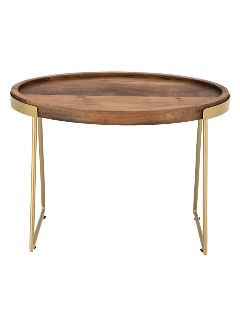 Wooden Oval Side Table Set 2 Pieces  65x45x50cm - Image 4