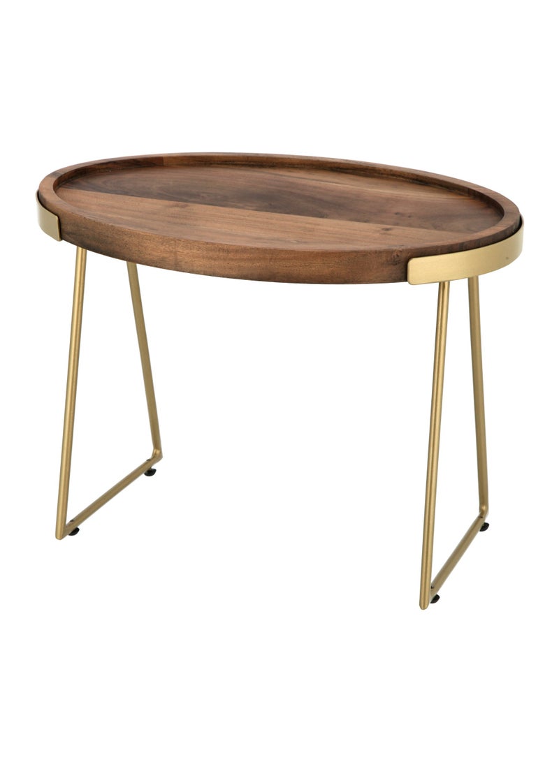 Wooden Oval Side Table Set 2 Pieces  65x45x50cm - Image 5