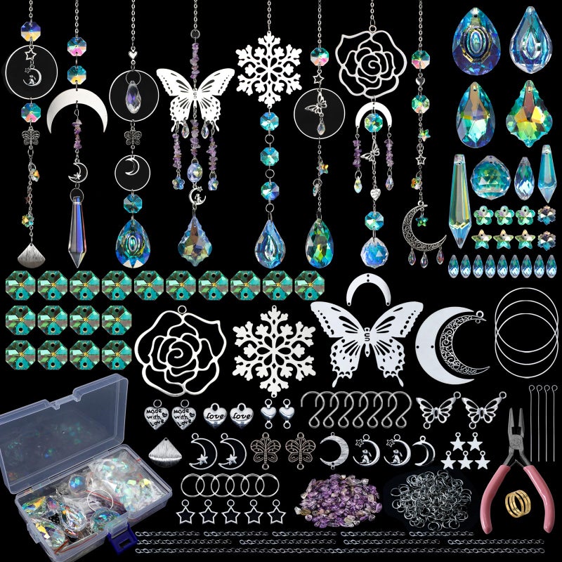 HYBEADS DIY Suncatchers 400pcs Sun Catchers Making Supplies Kit Art and Crafts for Adults Hanging Prism Sun Catcher with Crystals Rainbow Maker for Christmas Decor Indoor Window Home Wedding Outside Garden - Image 2