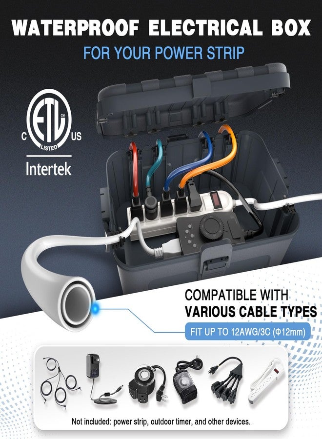 Flemoon IP54 Waterproof Box with Large Capacity Outdoor Weatherproof Box, Gray - Image 2