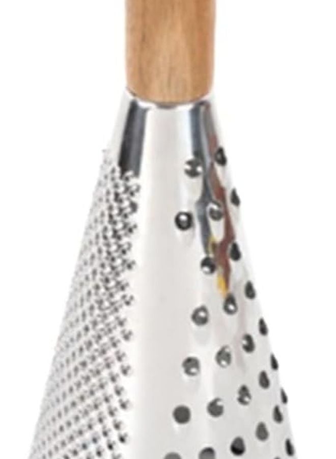 Steel Conical Grater With Wooden Handle For Cheese Fruit Potato Vegetable Size S - Image 1