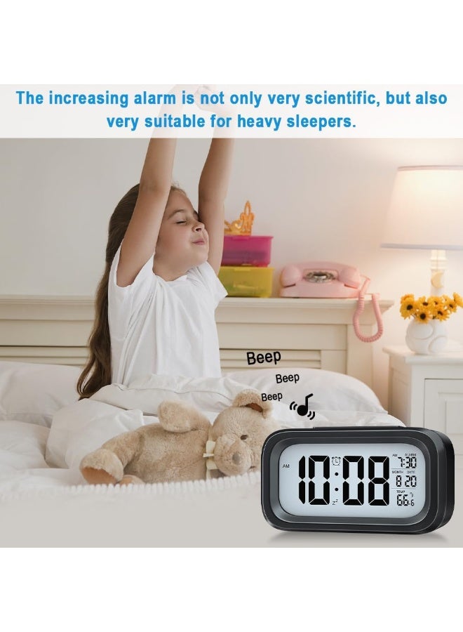 SPECTON Nightlight Digital Alarm Clock, Creative Smart, Bedside Desk Table Electronic Clock Battery Operated Mute Luminous Alarm Clock with Adjustable Light, Suitable for Students and Children - Image 4