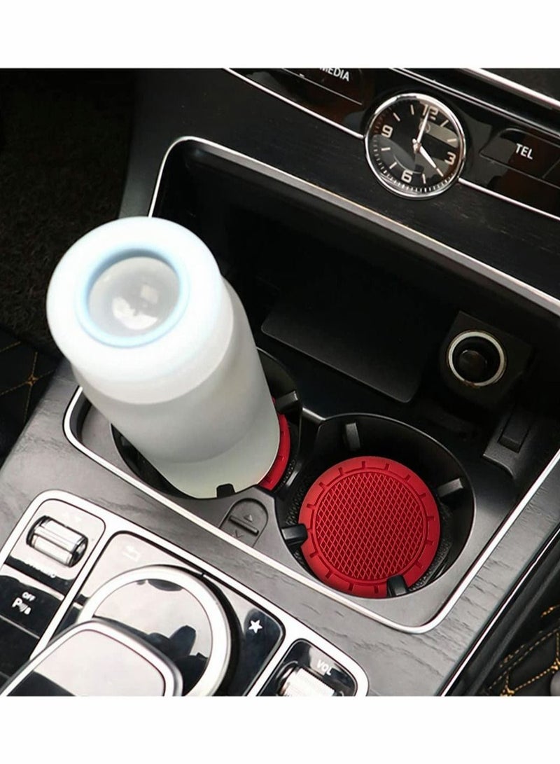 Excefore Car Cup Holder Coaster, 4 Pack 2.75 Inch Diameter Non-Slip Universal Insert, Durable, Suitable for Most Interior, Accessory Women and Men (Red) - Image 5