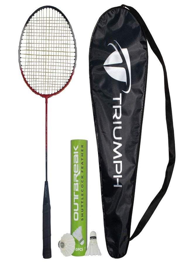 TRIUMPH Badminton Racket, Badminton Shuttle Cock, Badminton Racquet Triumph Magic 1 Pc with 10 Pc Triumph Outbreak Feather Shuttlecock & Full Racket Cover - Image 1