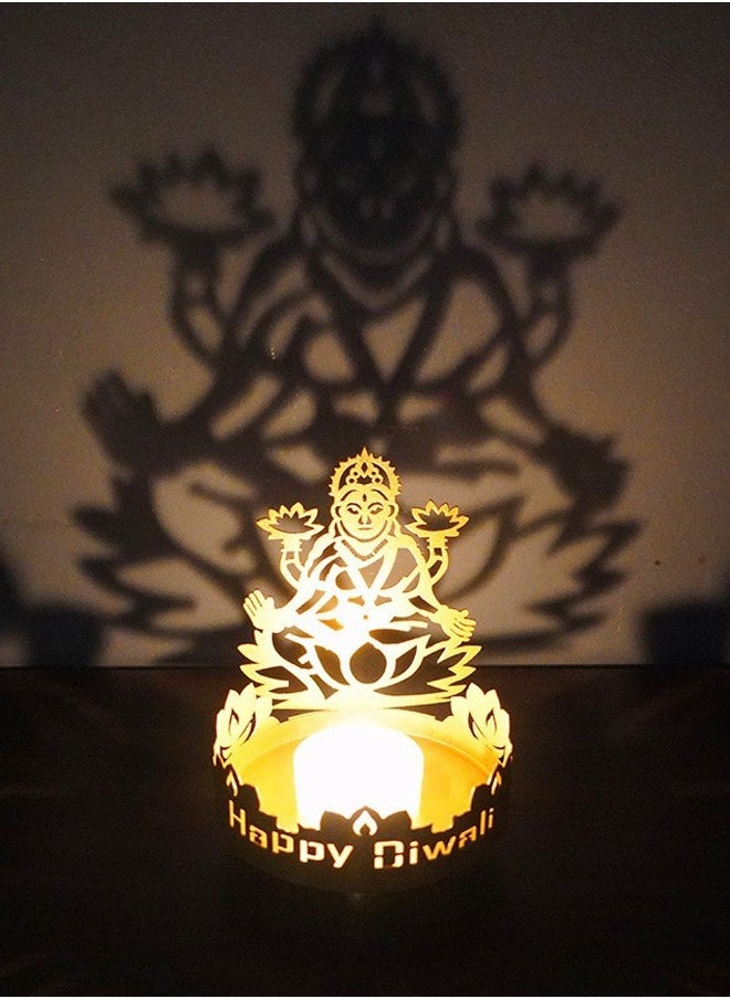Generic 1 Pieces Projection Metal lotus Buddha Candle  Holder Home Decoration Holiday Decoration The Auspicious of Ramadan in Arabic  - Image 1