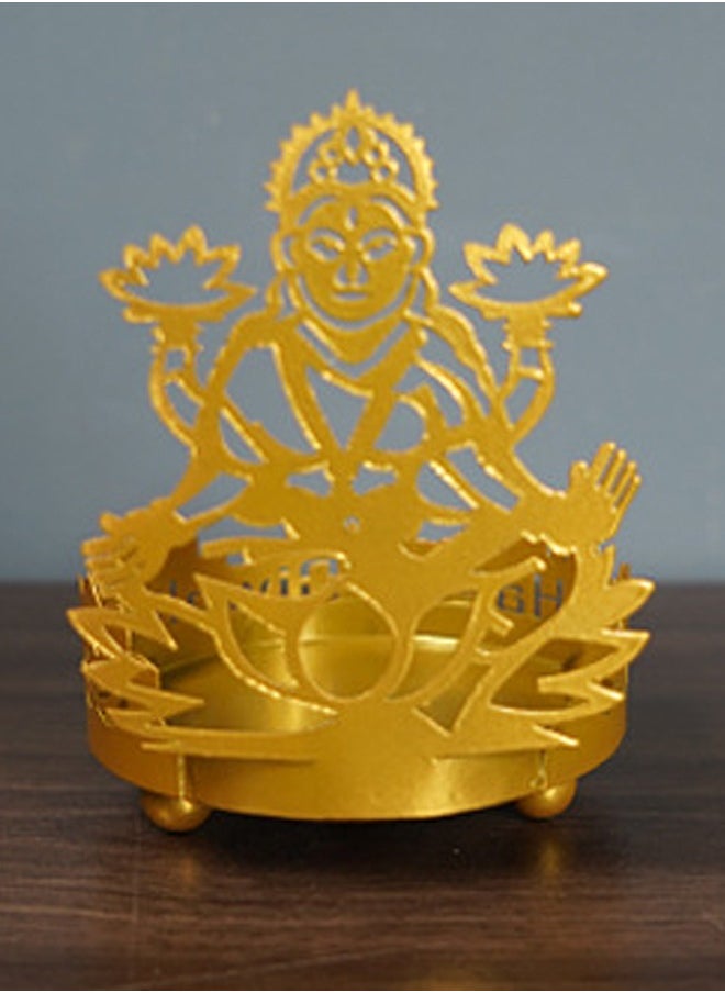 Generic 1 Pieces Projection Metal lotus Buddha Candle  Holder Home Decoration Holiday Decoration The Auspicious of Ramadan in Arabic  - Image 3
