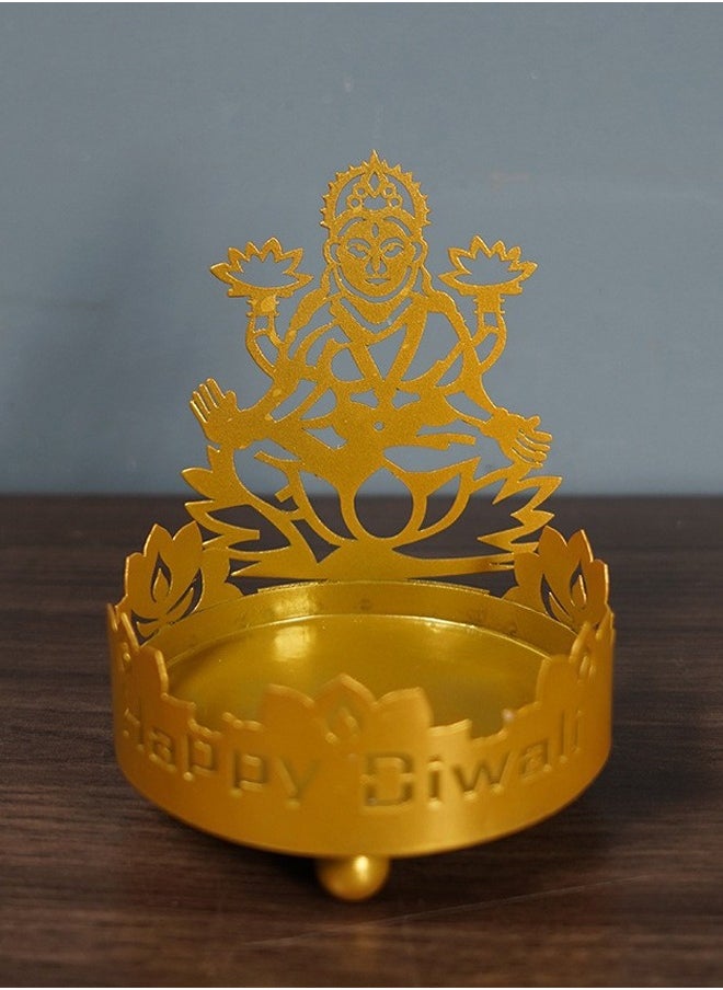 Generic 1 Pieces Projection Metal lotus Buddha Candle  Holder Home Decoration Holiday Decoration The Auspicious of Ramadan in Arabic  - Image 4