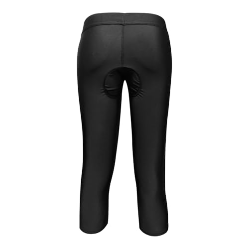 Topeter Kids Biking Short Pants, 3D Padded Cycling Riding Road Tights, Capris Leggings with Knee Pads XL Black - Image 2
