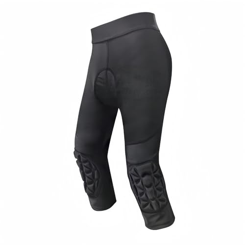 Topeter Kids Biking Short Pants, 3D Padded Cycling Riding Road Tights, Capris Leggings with Knee Pads XL Black - Image 1