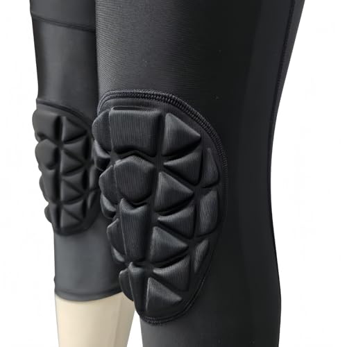 Topeter Kids Biking Short Pants, 3D Padded Cycling Riding Road Tights, Capris Leggings with Knee Pads XL Black - Image 5