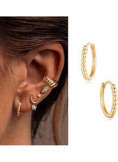 Mevecco Women Huggie Earrings Gold Hoop 14K Gold Filled Small Simple Handmade Hypoallergenic Everyday Jewelry  - Image 3