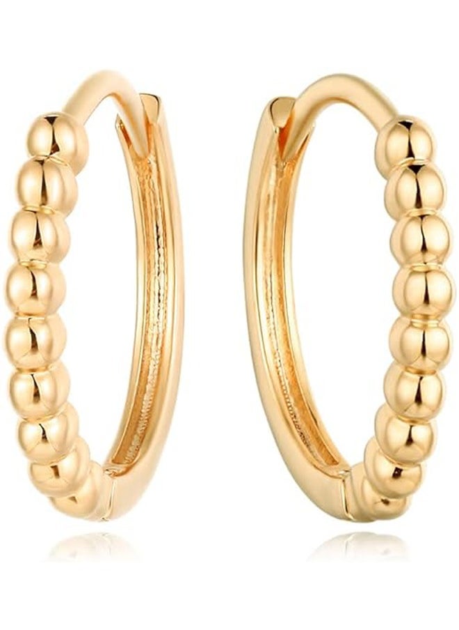 Mevecco - Women Huggie Earrings Gold Hoop 14K Gold Filled Small Simple Handmade Hypoallergenic Everyday Jewelry - Image 1
