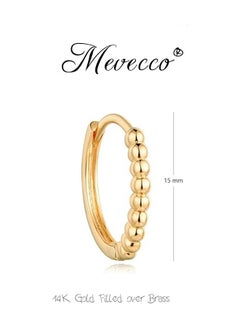 Mevecco Women Huggie Earrings Gold Hoop 14K Gold Filled Small Simple Handmade Hypoallergenic Everyday Jewelry  - Image 4