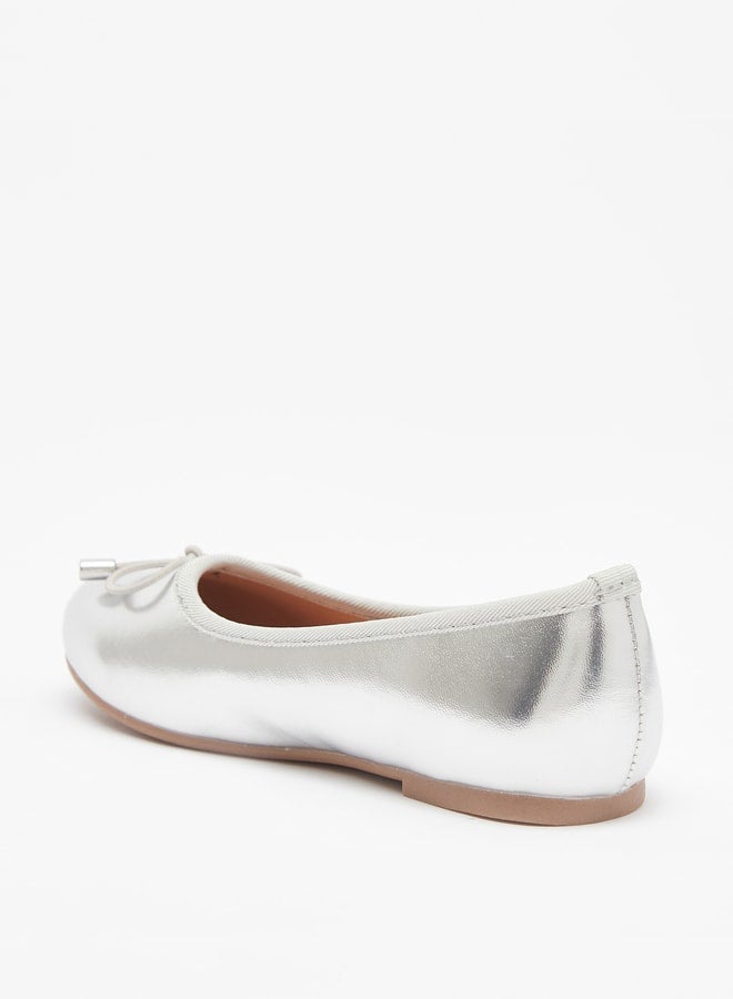 جونيورز حذاء باليرينا دائري للبنات بشريط مطاطي مبطن - Image 2