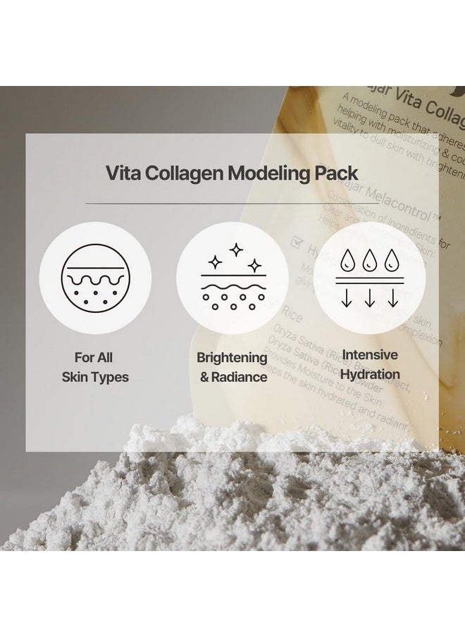 Avajar Avajar Vita Collagen Modeling Pack (0.98 oz) - Korean Peel-Off Clay Mask for Skin Radiance and Hydration with Hydrolyzed Collagen & Diatomaceous Earth, Spa K-Beauty Facial Treatment with Collagen  - Image 3