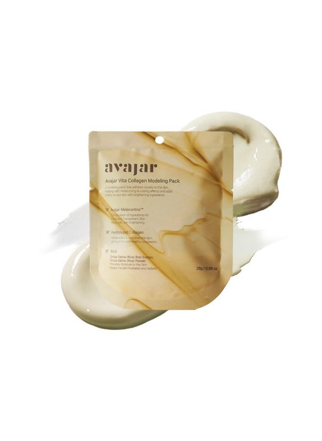 Avajar Avajar Vita Collagen Modeling Pack (0.98 oz) - Korean Peel-Off Clay Mask for Skin Radiance and Hydration with Hydrolyzed Collagen & Diatomaceous Earth, Spa K-Beauty Facial Treatment with Collagen  - Image 1