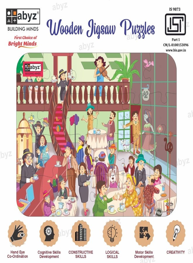 ABYZ Wooden Jigsaw Puzzle – Restaurant Playset for Fun Educational & Little Explorers, 24-Pieces Fun Games with Multicolor | Birthday Gift for (4-6 Years) Age Kids. - Image 3