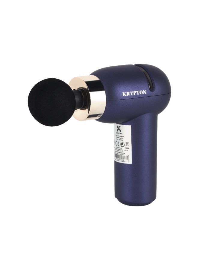 Krypton Muscle Massage Gun (KNM6401) – 6 Speed Levels, 4 Interchangeable Heads, Ergonomic Grip | Soothe Muscles, Improve Circulation, Full-Body Recovery | Blue - Image 1