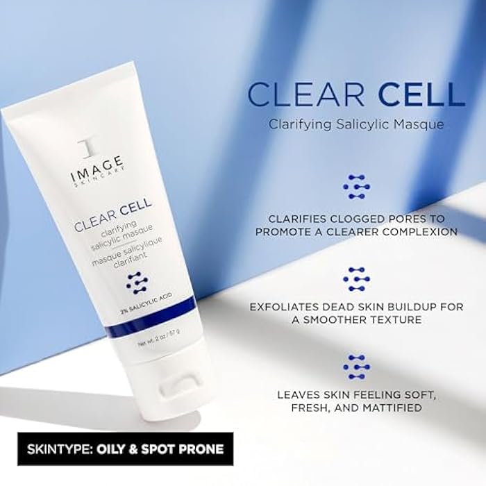 IMAGE Skincare, CLEAR CELL Clarifying Salicylic Masque, Exfoliating Kaolin Clay Facial Mask with Mattifying Effect, Targets Acne Prone Skin, 2oz - Image 2