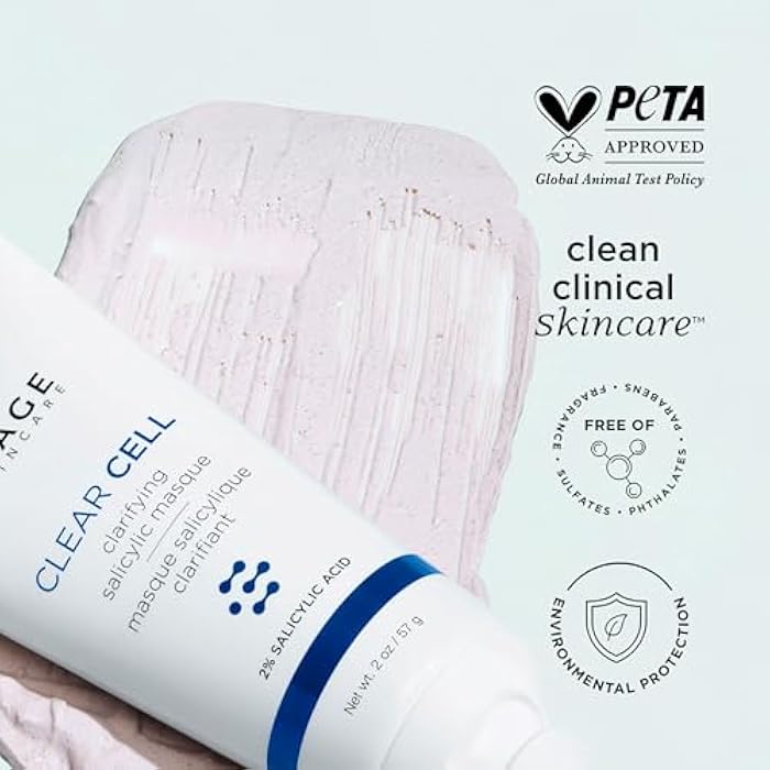 IMAGE Skincare, CLEAR CELL Clarifying Salicylic Masque, Exfoliating Kaolin Clay Facial Mask with Mattifying Effect, Targets Acne Prone Skin, 2oz - Image 3