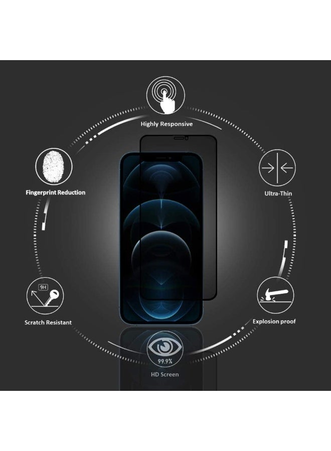 Privacy Screen Protector for iPhone 12 Pro Max, Anti-Spy 9H Tempered Glass, Case Friendly, Bubble-Free - Image 3