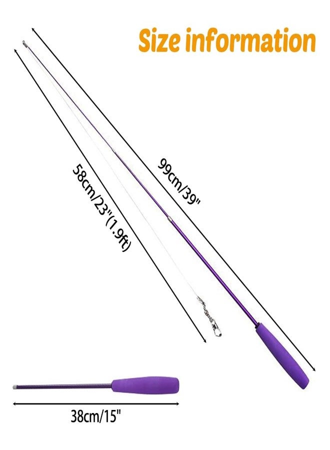DONGKER Cat Teaser Wand,Retractable Kitten Fishing Pole Toy for Cat Kitten Reduce Boredom(Not Include Replacement) - Image 4